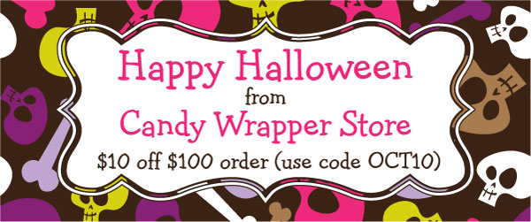 Halloween Discount code for Candy Wrapper Store