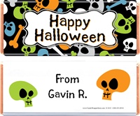 Halloween Skull Candy Bar Wrapper