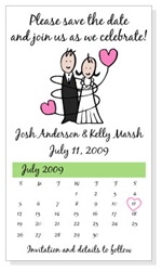Save the Date Bride and Groom Wedding Magnets
