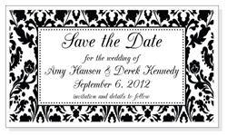 Damask Print Wedding Save the Date Magnet