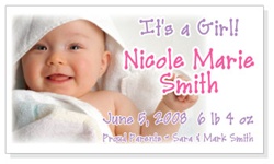 Its a Girl Photo Birth Announcement Magnets