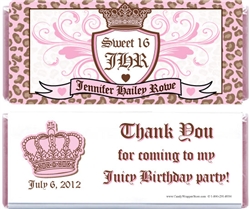 Juicy Couture Theme Birthday Candy Bar Wrapper