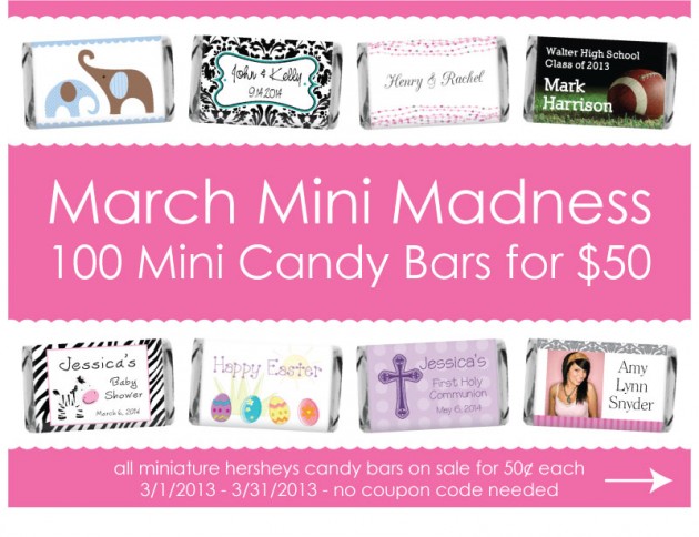 100 Miniature Candy Bars for only $50.00