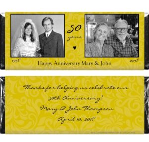 Double Photo Anniversary Candy Bar Wrappers