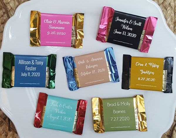 Wedding Themed Ghirardelli Chocolate Square Wrappers