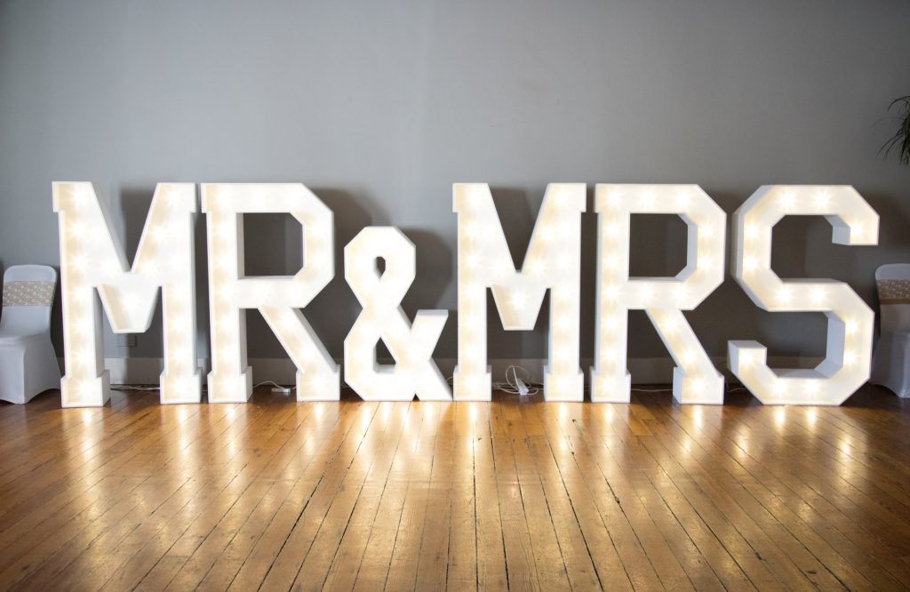Mr and Mrs Wedding letters